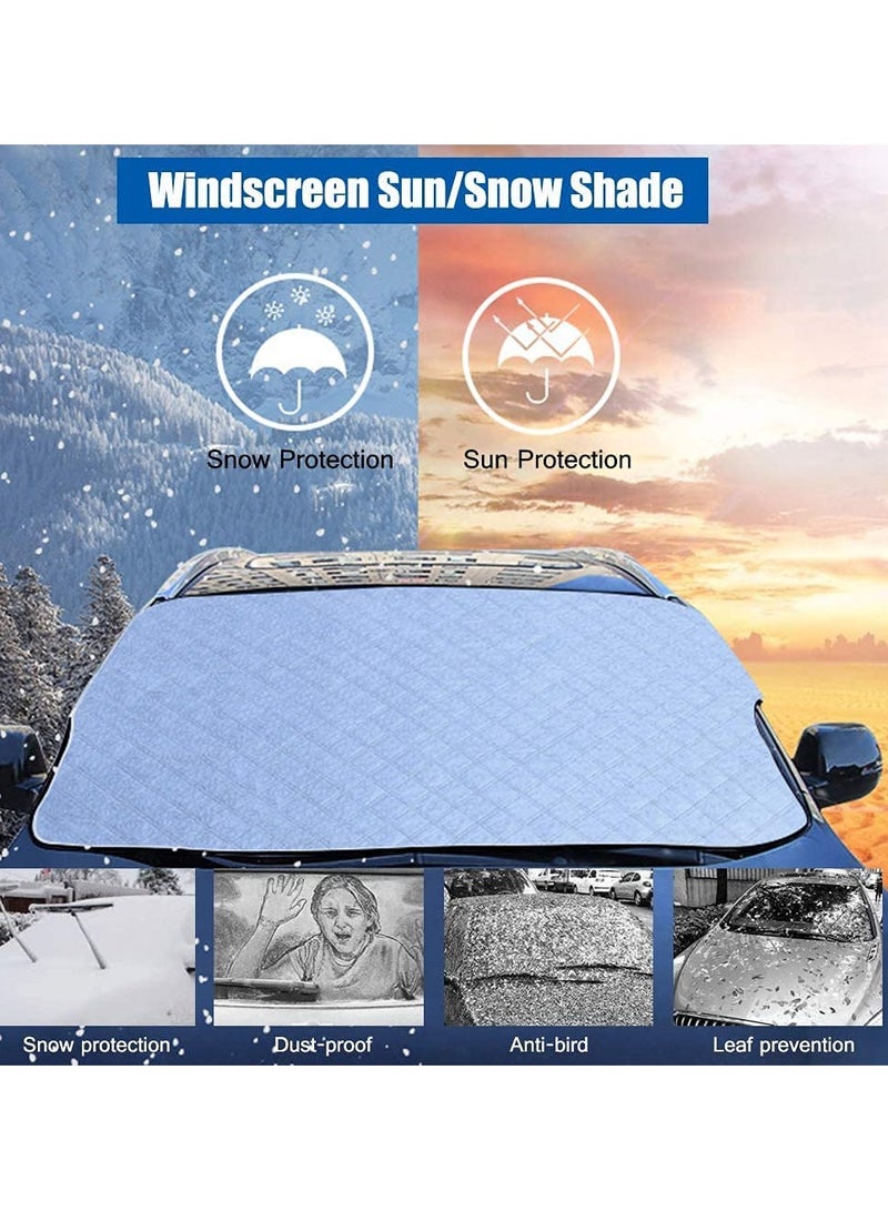 Car Sun Shade Front Car Windshield Sunshade Windscreen Cover UV Magnetic Windshield Protector Dust Water Resistant Snow Ice Cover for All Weather 57.5 * 40.2 inch - Image 2