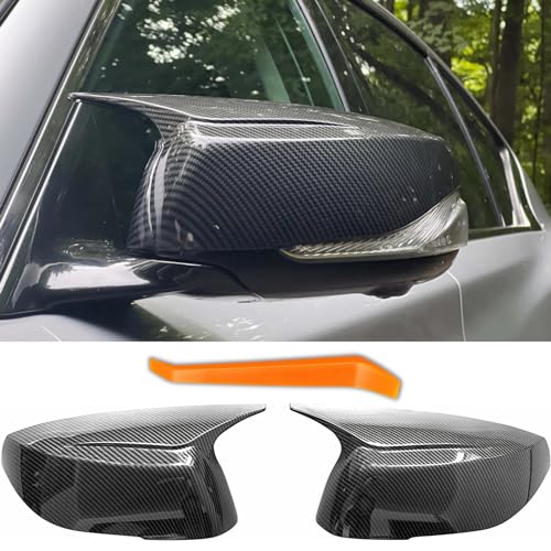 Qlhshop Carbon Fiber Side Mirror Caps for Infiniti Q50 Q60 Q70 QX30 QX50 Q50L Accessories, Passenger Driver Side View Mirror Cover Replacement Car Exterior Body Tuning Parts & Trim - 1Pair (Left-Right) - Image 1