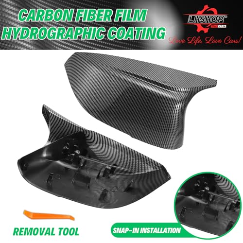 Qlhshop Carbon Fiber Side Mirror Caps for Infiniti Q50 Q60 Q70 QX30 QX50 Q50L Accessories, Passenger Driver Side View Mirror Cover Replacement Car Exterior Body Tuning Parts & Trim - 1Pair (Left-Right) - Image 4