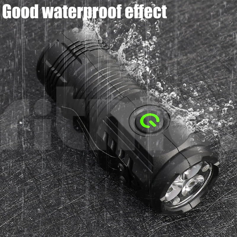 Ritmo Mini LED Torch Pocket Torch USB Micro Rechargeable Lumens Mini LED Torch Small Handheld Mini LED Torch Black - Image 2