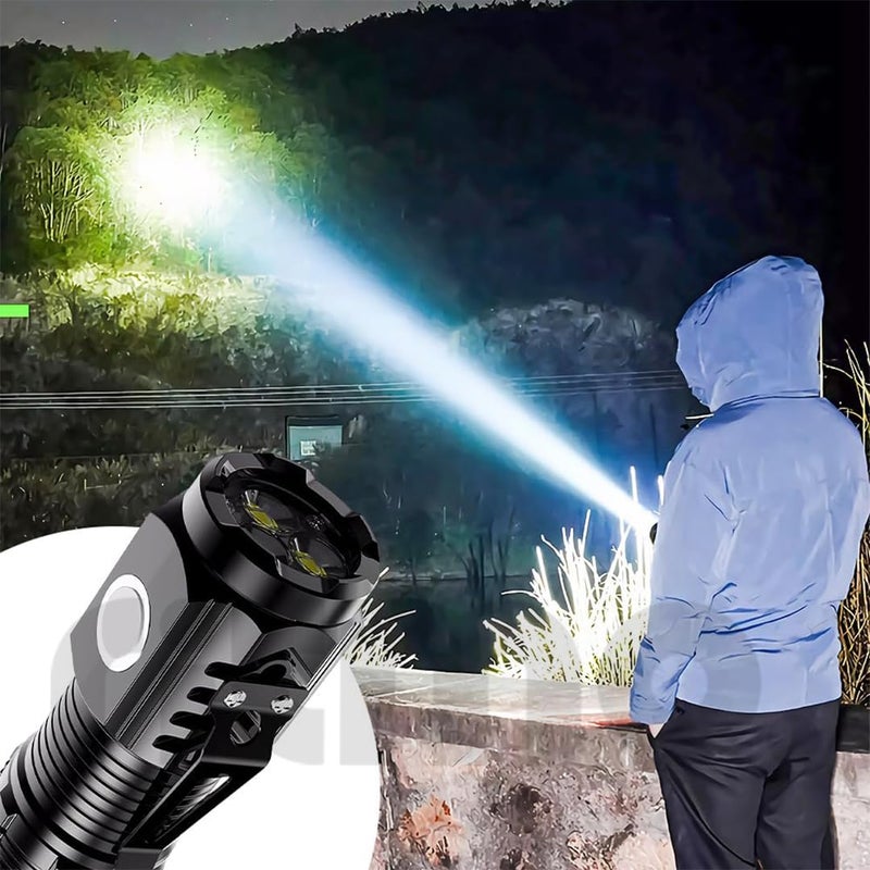 Ritmo Mini LED Torch Pocket Torch USB Micro Rechargeable Lumens Mini LED Torch Small Handheld Mini LED Torch Black - Image 3