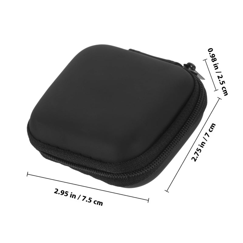EVA Material Portable Earphone Case Travel Organizer Pouch For Chargers Cords Black - Image 3