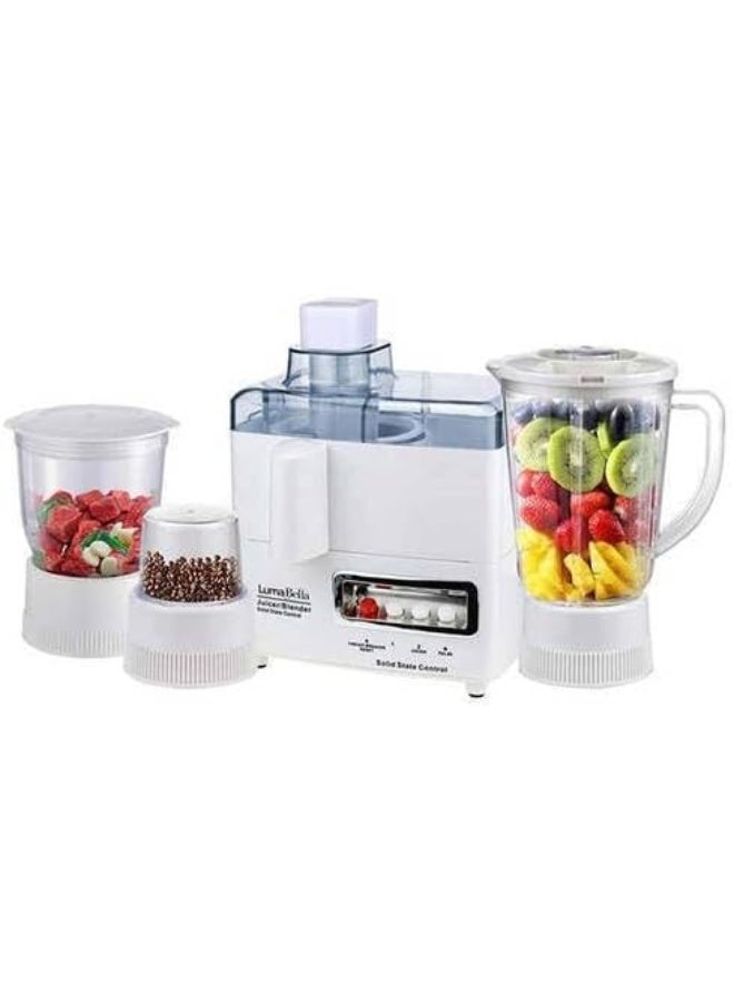 لوما بيلا محضر طعام من لوما بيلا 4ف1 مكون من (خلاط+كبة لحمة+مطحنة +عصارة فواكهه)لجميع اغراض المطبخ-ابيض - Image 1