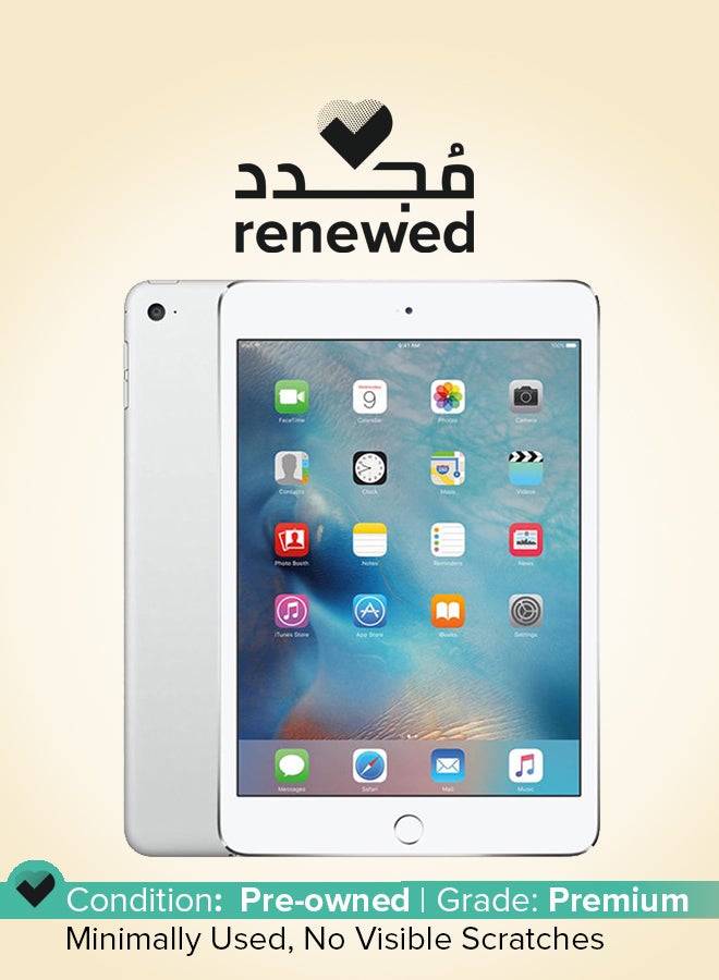 ابل  مجدد - آيباد ميني 4 2015 (الجيل الرابع) مع فيس تايم 7.9 بوصة 128 جيجابايت واي فاي فضي - Image 1