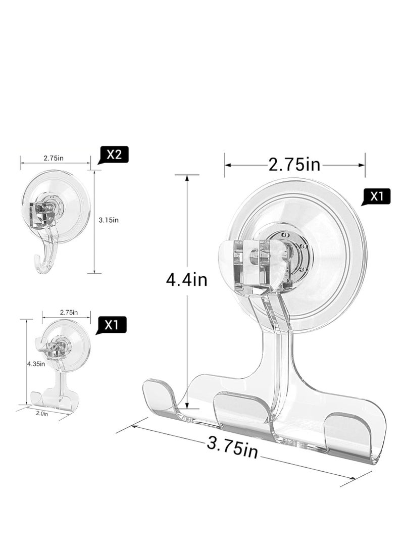 SYOSI Powerful Vacuum Suction Cup Hooks, Reusable Waterproof Shower Hook, 4Pcs Vacuum Suction Hooks - Razor Holder - Wreath Hook - Multi-Use for Bathroom Kitchen Office - Image 4