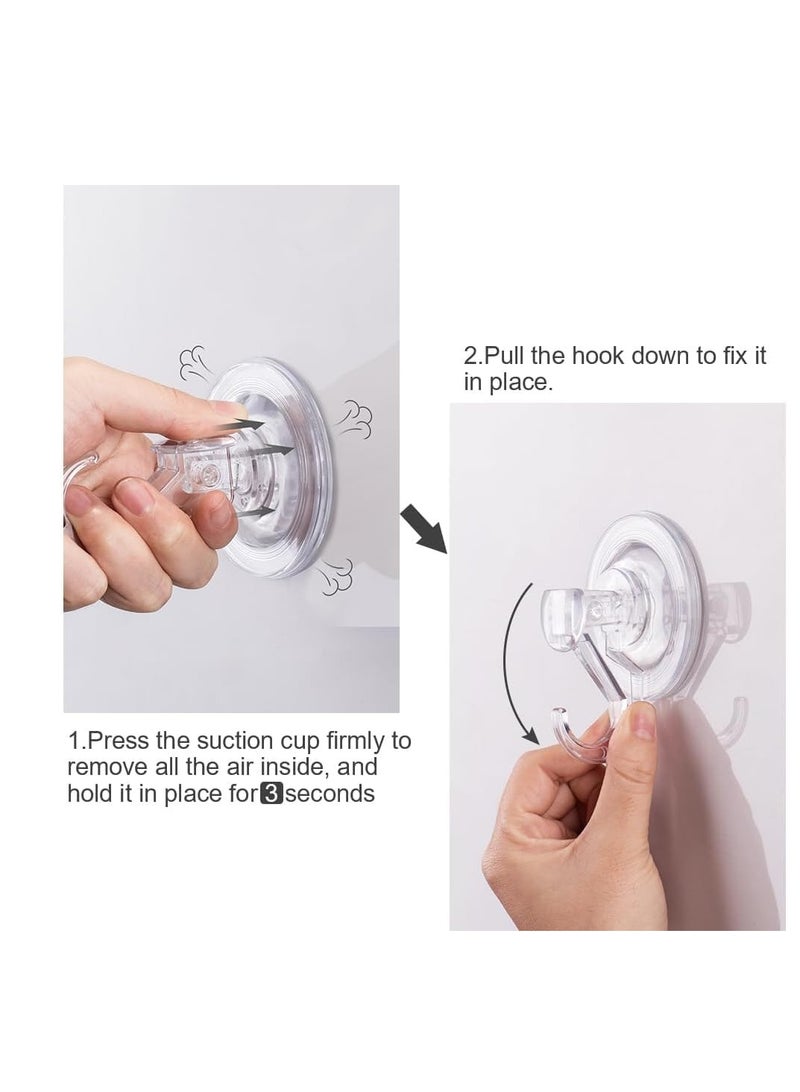 SYOSI Powerful Vacuum Suction Cup Hooks, Reusable Waterproof Shower Hook, 4Pcs Vacuum Suction Hooks - Razor Holder - Wreath Hook - Multi-Use for Bathroom Kitchen Office - Image 3