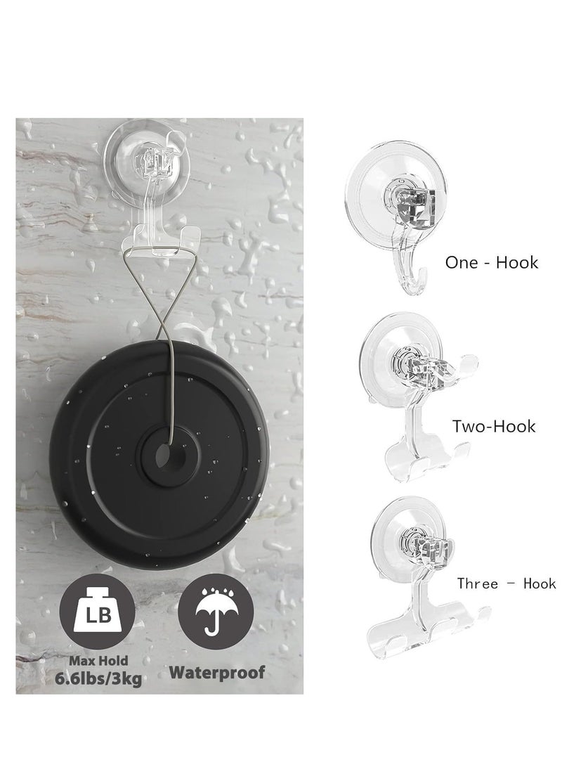 SYOSI Powerful Vacuum Suction Cup Hooks, Reusable Waterproof Shower Hook, 4Pcs Vacuum Suction Hooks - Razor Holder - Wreath Hook - Multi-Use for Bathroom Kitchen Office - Image 2