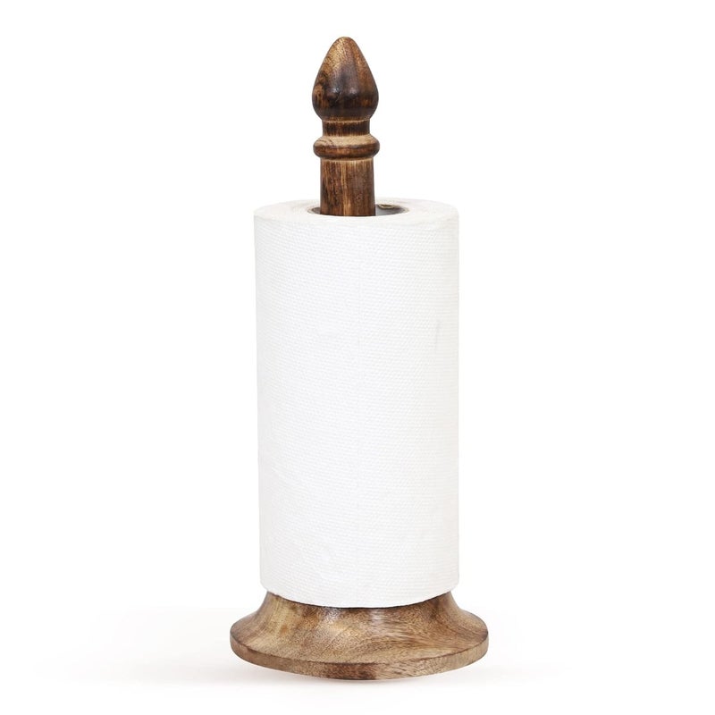 Vintageware® Wooden Paper Towel Holder Stand | Wooden Tissue & Toilet Paper Holder for Home, Kitchen, Hotels & Offices | Standard Brown Finish - Image 2
