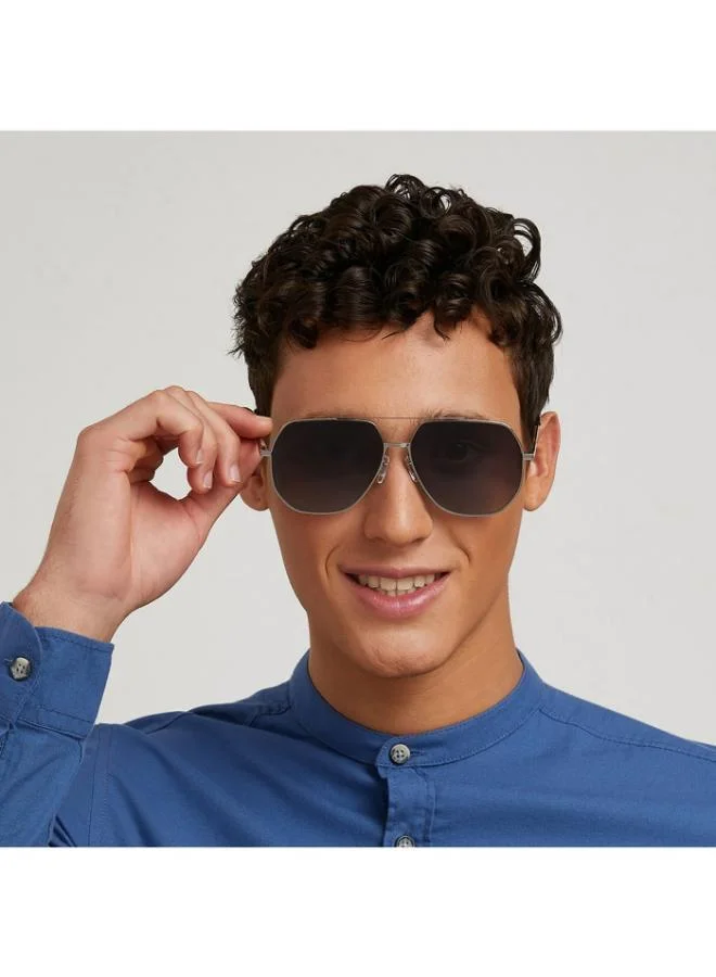 30Sundays HOT SHOT Men Blue Sunglasses - Frame Material: Metal - Lens Color: Blue- Frame Color: Silver - Full Rim