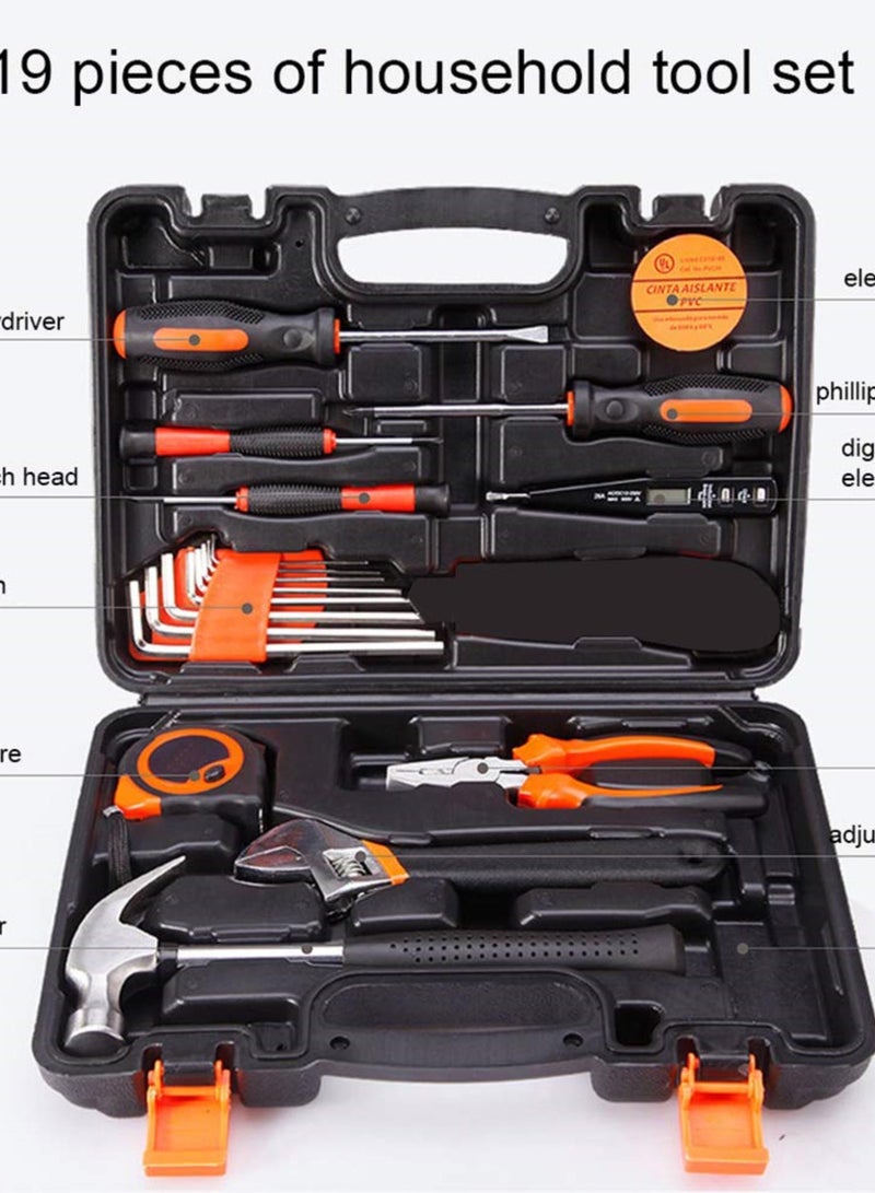 GGOOT 19 In 1 Precision Hardware Kit Household Hand Tool Set Screwdriver Wrench Hammer Plier Auto Repair Woodwork Tool - Image 3