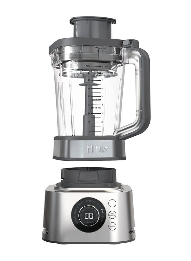 Ninja Foodi Power Nutri Blender 4-In-1, Slice, Grate & Chop, Blend Smoothie Bowls, Spreads & DrInks, Automatic Programs, 2.1L Jug, 700ml Cup & 530ml XL Bowl With Power Paddle 1200 W CB400ME Silver - Image 2