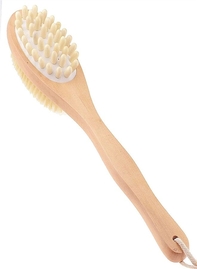 Ask Me 2-in-1 Long Handle Body Brush | For Skin Exfoliation and Massage | Reduces Cellulite | Stimulates Blood Circulation & Reduces Dead Skin Cells | Natural, Soft Bristles | (1 unit) - Image 1