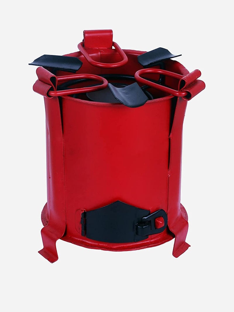 BOGEN LITE Angeethi BBQ Style Metal Ashtray | Cigarette || Tabletop || Cigar Rest for Indoor Outdoor || Handcrafted for Home Office (15 cm x 13 cm x 12 cm) (Red) - Image 3