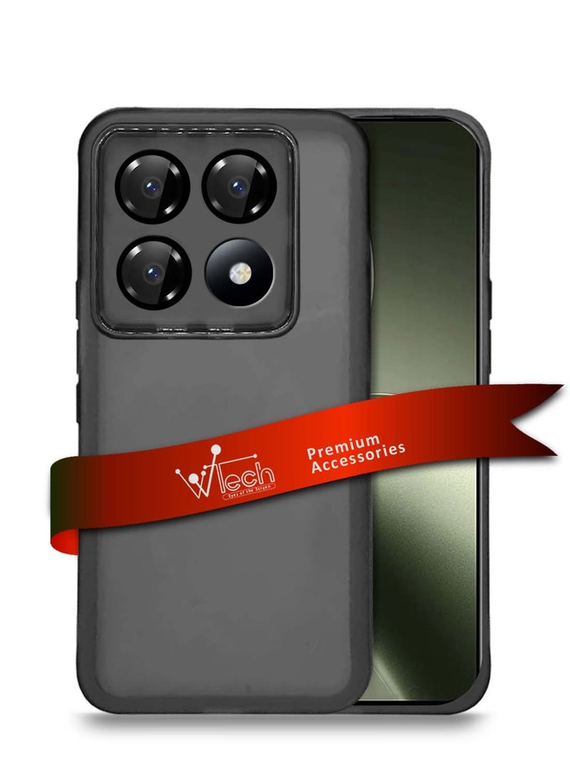 دبليو تيك Xiaomi 14T 5G 2024 هاتف ناعم شفاف TPU سيليكون فائق النحافة أنيق مطلي بالكهرباء غطاء خلفي للكاميرا - أسود - Image 1