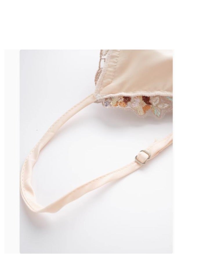 Pajama Women's Ice Silk Five Piece Set With High-End Feel And Chest Cushion Silk Home Suit Set - Image 4