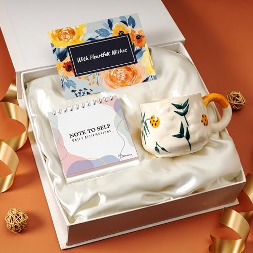 Rarejoy Combo of Daily Affirmation Cards, A Beautiful Mug and a Cute Best Wishesh Greeting Card, Self-Gift, Birthday, Women's Day, Valentine and Farewell, Thoughtful Gift for Men and Women - Image 1