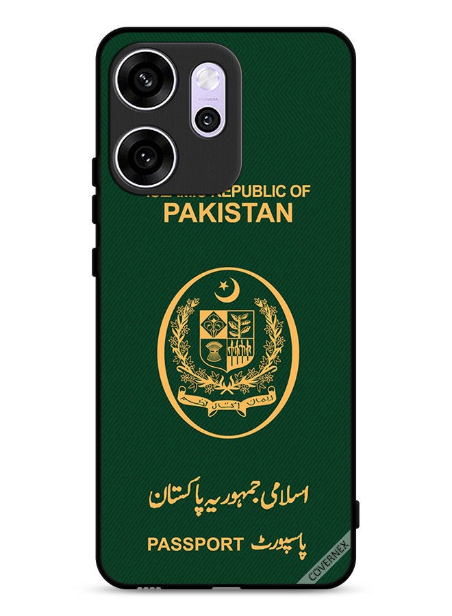 Covernex غطاء حماية لهاتف Oppo Reno14 F بنمط جواز سفر باكستان - Image 1