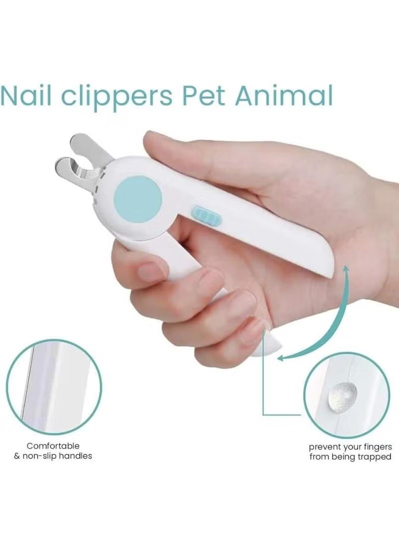 Kaco 1 Set Pet Nail Clipper, Hidden Nail File, Cat Dog Claw Trimmer with LED Light to Avoid Over Cutting, Blue - Image 2