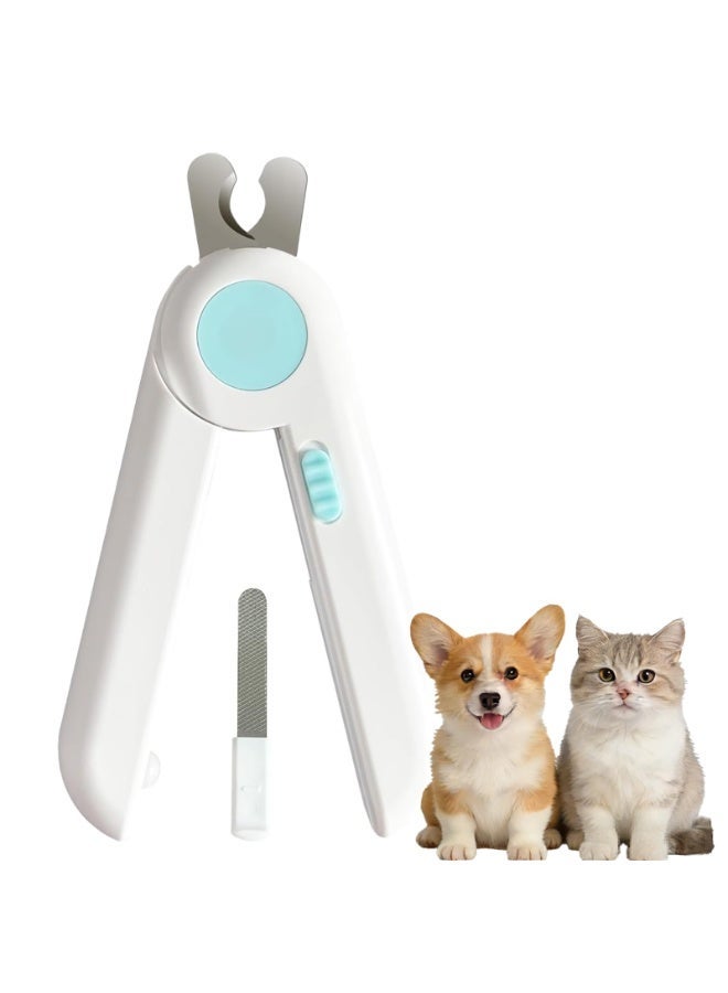 Kaco 1 Set Pet Nail Clipper, Hidden Nail File, Cat Dog Claw Trimmer with LED Light to Avoid Over Cutting, Blue - Image 1