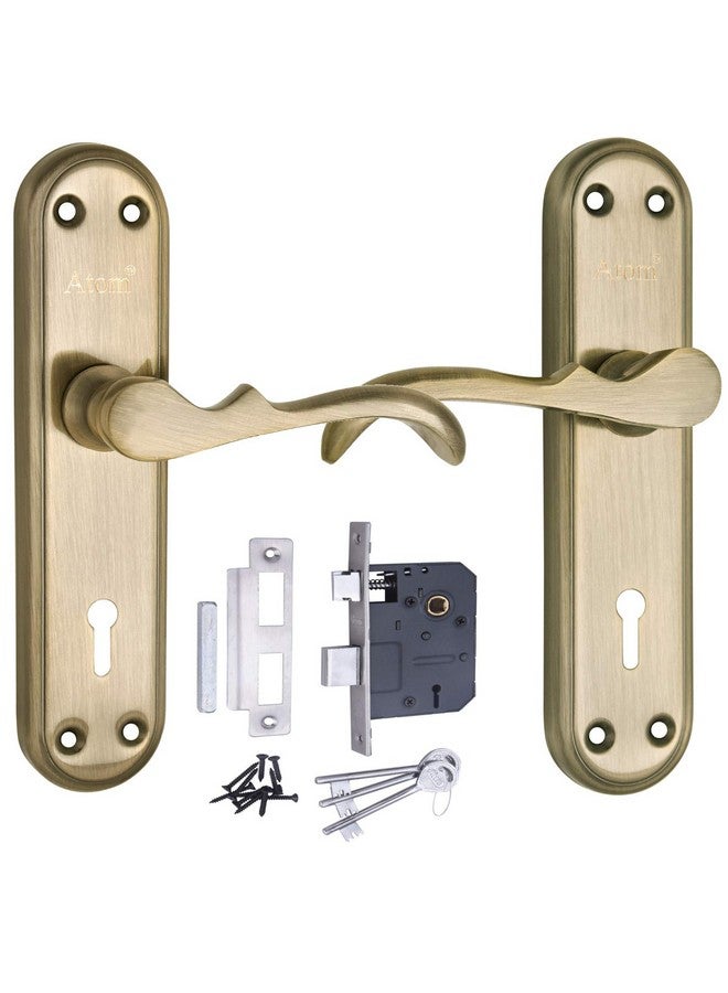 ATOM Atom Heavy Duty Mortise Door Lock for Bedroom, Living Room, Main Door, Brass Antique Finish | 3 Keys | 6 Lever Double Stage Lockset for House Hotel Office(MERCURYKY)  - Image 1
