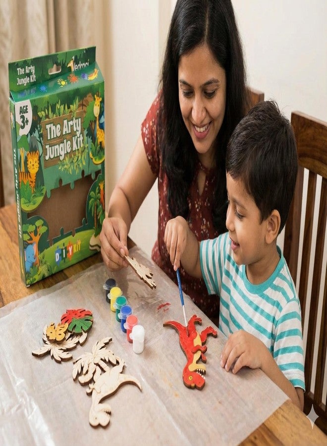 Vedroci The Arty Jungle Kit | DIY Wooden Painting & Assembly Toy for Kids Age 3+ | Educational Craft Activity Set with Paints | Jungle Animals Art & Craft Toy for Boys & Girls (Elephant Arty Jungle Kit) - Image 2