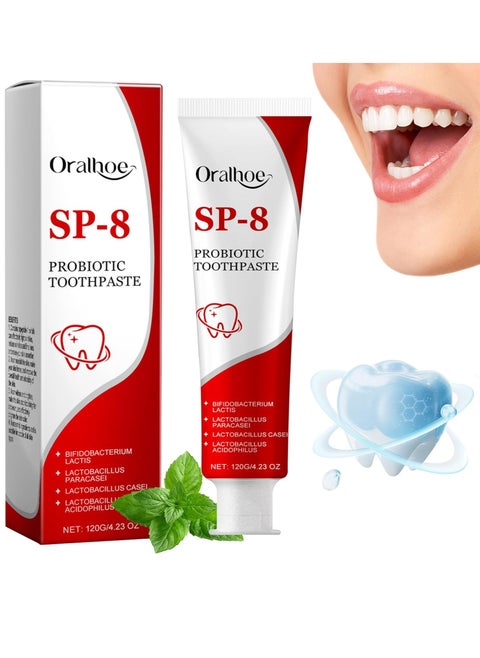 Sp-8 Toothpaste, Sp 8 Toothpaste, Sp8 Toothpaste, Sp 8 Probiotic Toothpaste for Stain Removal, Deep Cleaning Care Toothpaste, Fresh Breath Stain Removal (120 g)