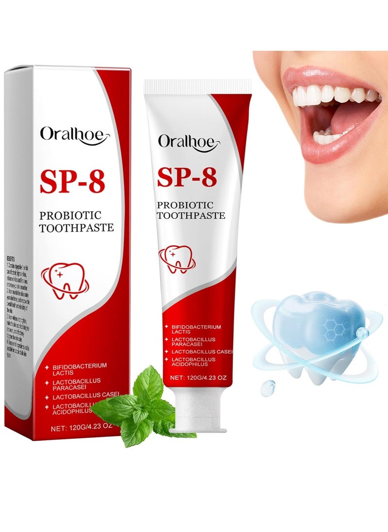 Sp-8 Toothpaste, Sp 8 Toothpaste, Sp8 Toothpaste, Sp 8 Probiotic Toothpaste for Stain Removal, Deep Cleaning Care Toothpaste, Fresh Breath Stain Removal (120 g)
