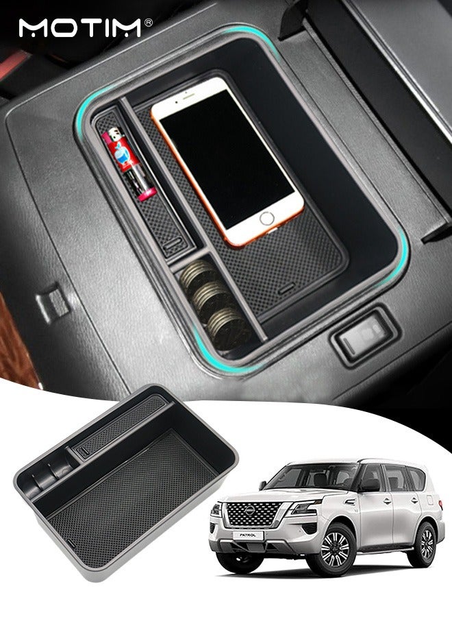 Motim Central Armrest Storage Box, Center Console Organizer Storage Tray for Nissan Patrol Y62/Infiniti QX80 - Image 1