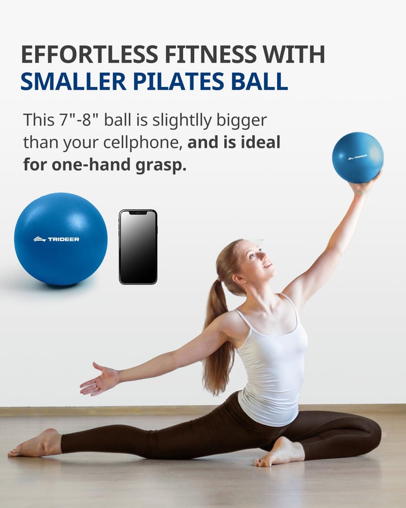 Trideer Pilates Ball 7-8 in with Pump, Small Exercise Therapy Ball for Yoga, Barre, Core Strength, AB Workouts, Physical Therapy - Image 5