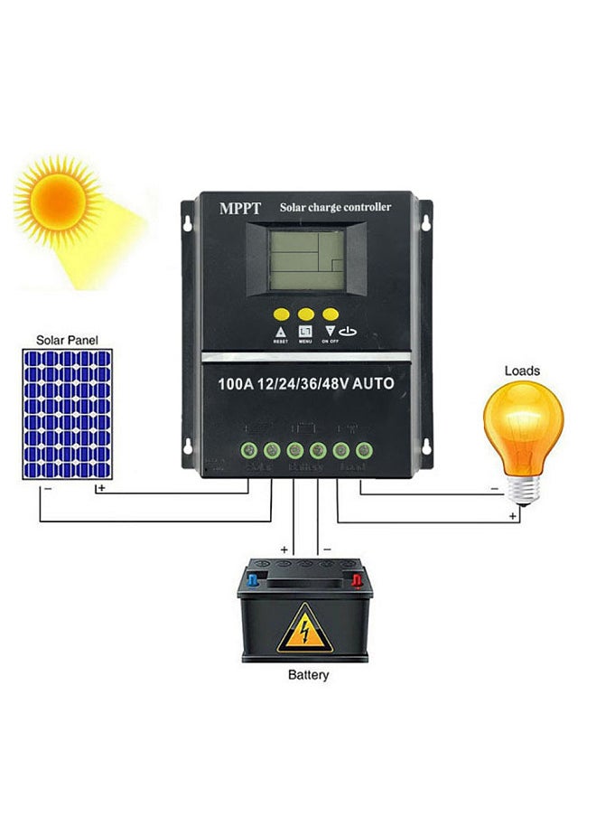 Generic - Voltage Automatic Identification Solar MPPT Controller LCD Display Off-grid System Electrical Power Generating Systems - Image 1