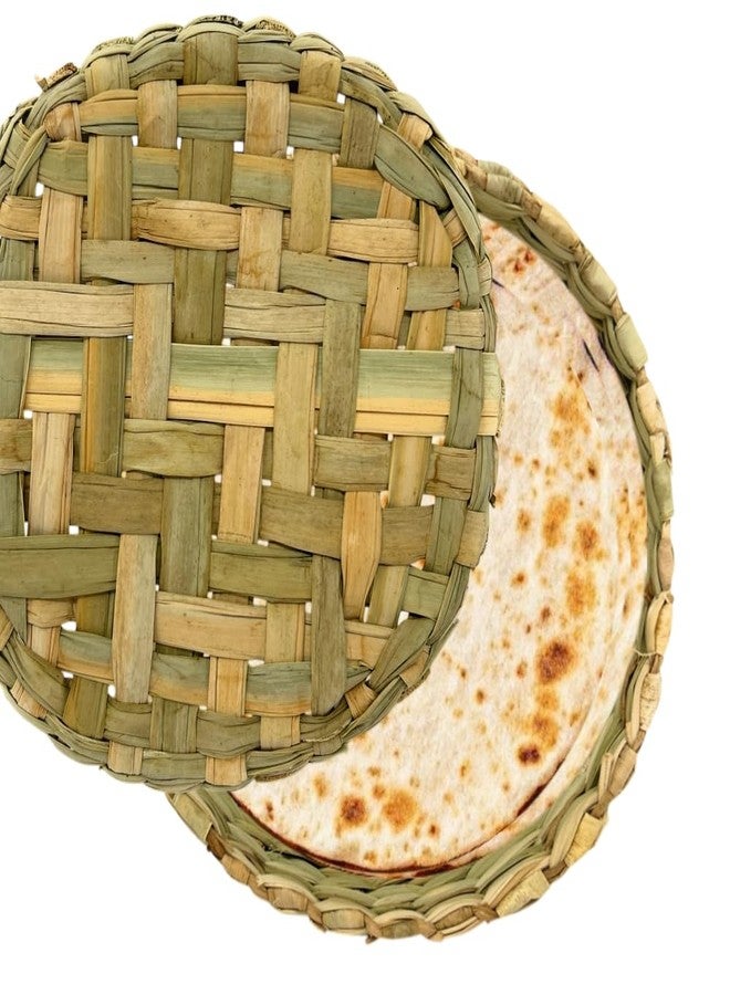 GODAGE Authentic Mexican Tortilla Warmer with Lid, Handcrafted Basket made of Wicker, Mexican Basket for Pancake Taco Bread Server for Homes and Mexican Restaurants, 7.75 x 2.5 Inch Mimbre Classic Style - Image 2