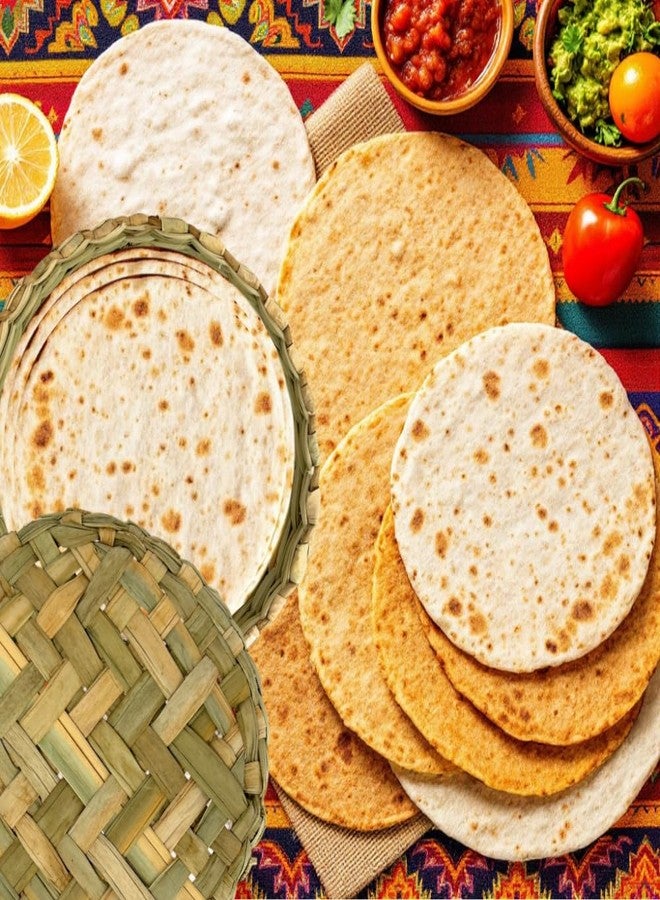 GODAGE Authentic Mexican Tortilla Warmer with Lid, Handcrafted Basket made of Wicker, Mexican Basket for Pancake Taco Bread Server for Homes and Mexican Restaurants, 7.75 x 2.5 Inch Mimbre Classic Style - Image 4