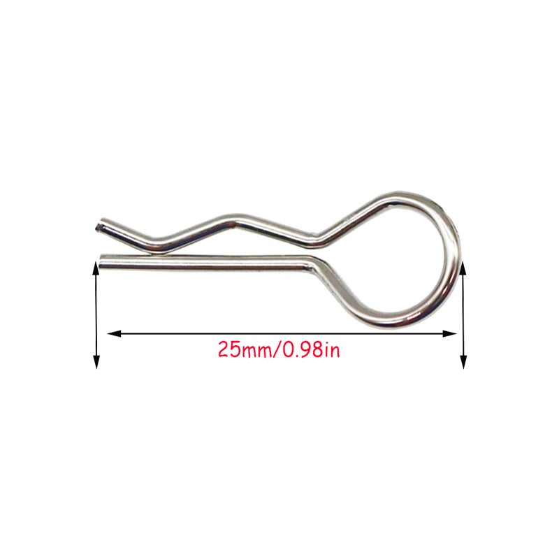 RC Lelut 100pcs Universal RC Body Clips Pins for All 1/8 1/10 1/12 Scale Traxxas Redcat HPI Himoto HSP Exceed RC Car Truck Crawler (Silver) - Image 2