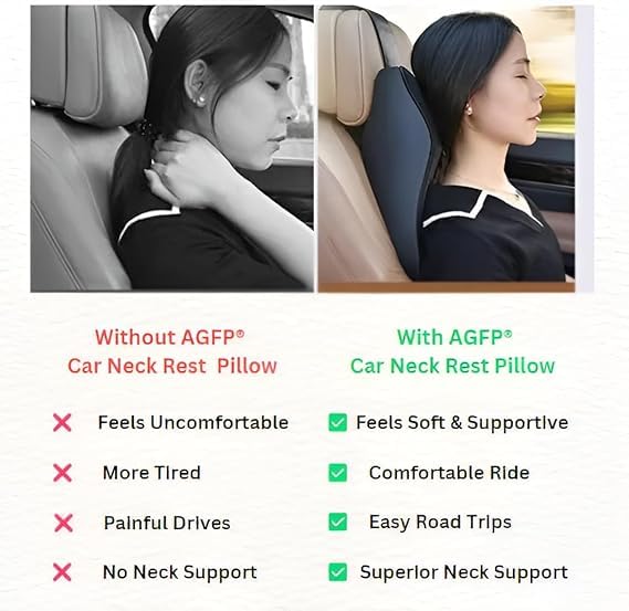HIMJA Car Seat Headrest Neck Rest Cushion, Car Neck Pillow Durable 100% Pure Memory Foam Neck Pillow with Breathable Removable Cover Washable Comfortable Ergonomic & Neck Pain Relief - Image 5