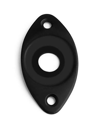 Holmer Guitar Jack Socket Plate Curved Recessed Oval Football Style Output Jack Plate Compatible with Les Paul Ibanez Jackson Guitar or Bass Parts with Screws Black. - Image 3