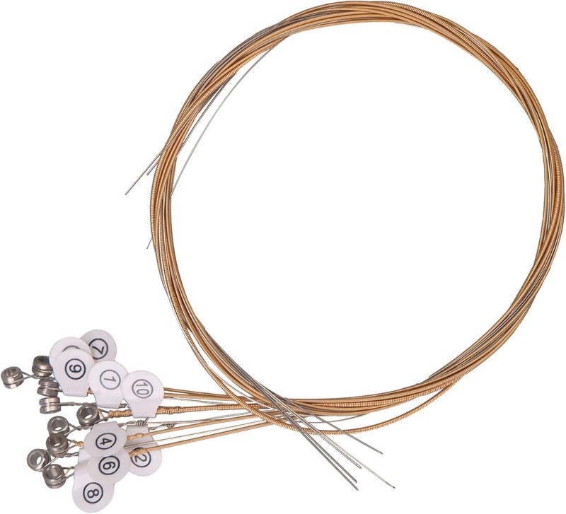 Mxfans 10x Lyra Harp Steel String Set for 10-String Lyre Replacement Accessory - Image 3