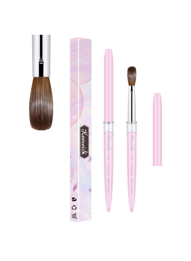 KEMEISI Acrylic Nail Brush Size 10 100% Pure Kolinsky Nail Art Brushes For Acrylic Application Sturdy Handle Oval Shaped Acrylic Powder Nail Design Tools For Professional Manicure Diy  - Image 1