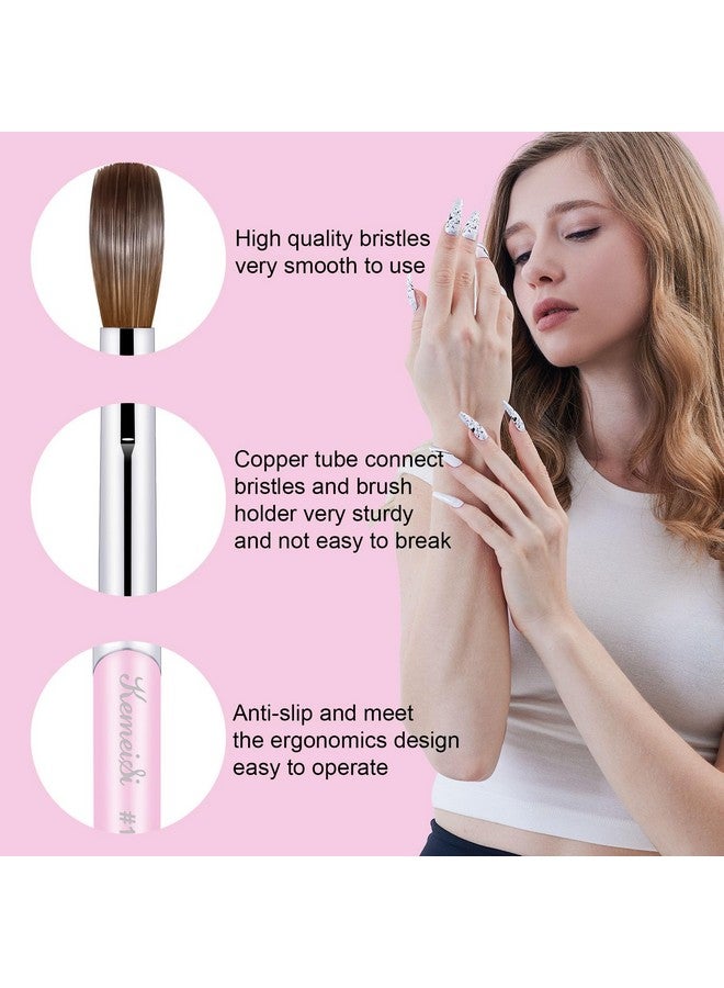 KEMEISI Acrylic Nail Brush Size 10 100% Pure Kolinsky Nail Art Brushes For Acrylic Application Sturdy Handle Oval Shaped Acrylic Powder Nail Design Tools For Professional Manicure Diy  - Image 3