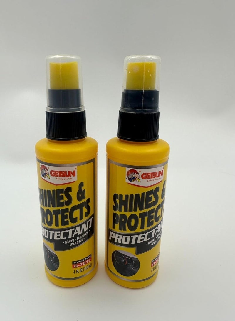 SHEZA STAR Shines & Protects Vinyl & Plastic Protectant, 4 fl oz (118 ml), Set of 2