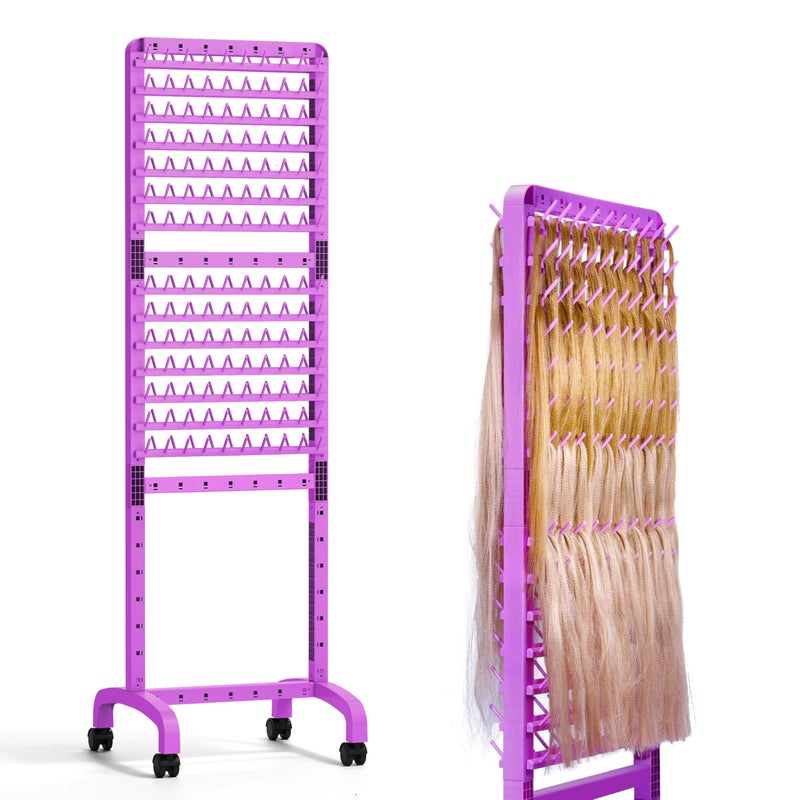 Sunnacate Braiding Hair Rack 280 Pegs Height Adjustable Mobile Braid Rack with Wheels Standing Braider Rack Hair Stand Divider Separator Hair Extension Holder Hanger for Salon Home - Image 2