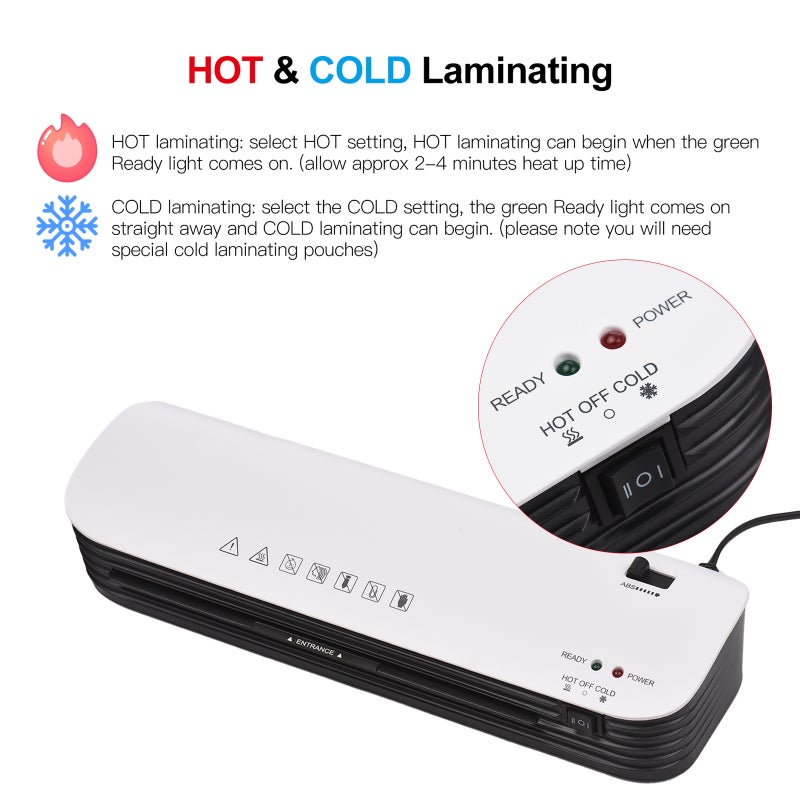 Thermal Laminator Desktop A4 Laminator Machine with Laminating Paper Cutter Corner Rounder Automatic Laminator Paper Trimmer for Home School Office - Image 2