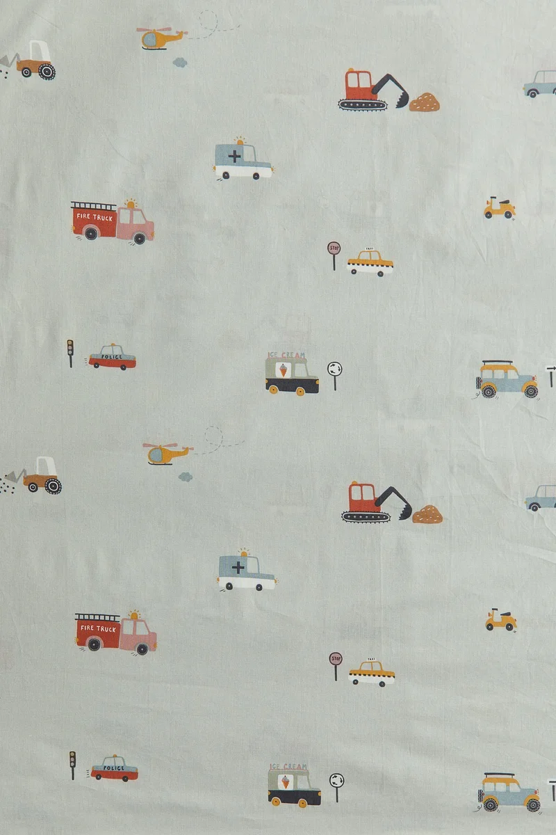 اتش اند ام طقم غطاء لحاف مفرد بتصميم منقوش