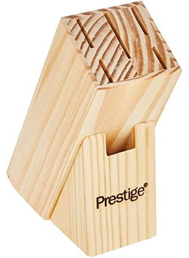Prestige Bronze Pattern And Silver Plated Knife Block 7 Pieces Set Fade Proof Easy Cleaning Bread 8 Inch Chef 8 Inch Slicing 8 Inch Utility 5 Paring 3 Inch Scissor Stand Pr50919 Black - Image 3