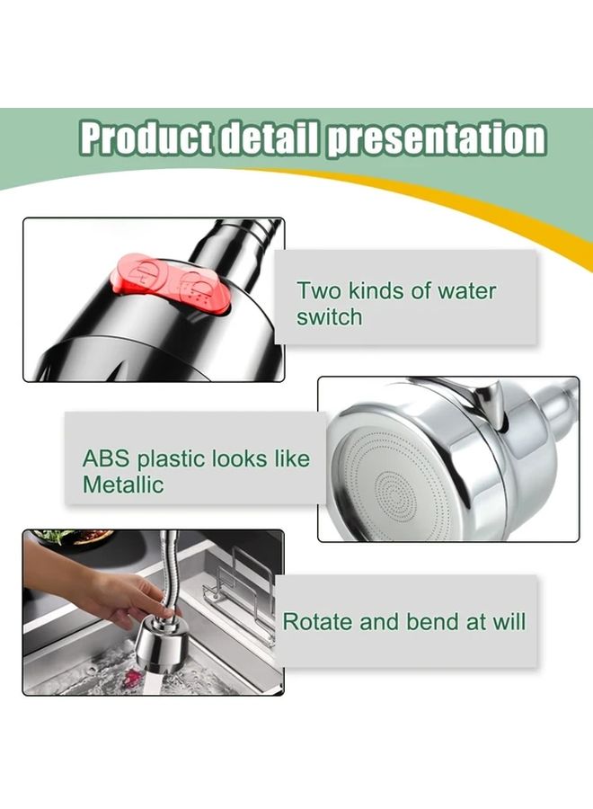 Long Style 3 Modes Rotating Faucet Extender Water Saving Aerator Flexible Hose For Kitchen Bathroom Sinks - Image 4