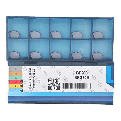 CDBP GTN-2 (SP200) Grooving Carbide Inserts Fit for SPB226/232 Cutting Off Lathe Tools, PVD Coated, 10 Pcs - Image 1