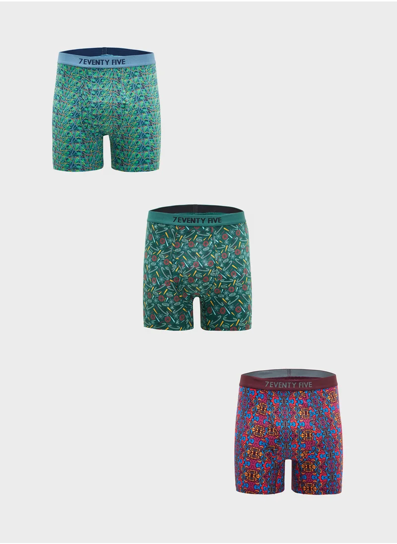 سفنتي فايف بيسيكس Pack Of 3 Boxers