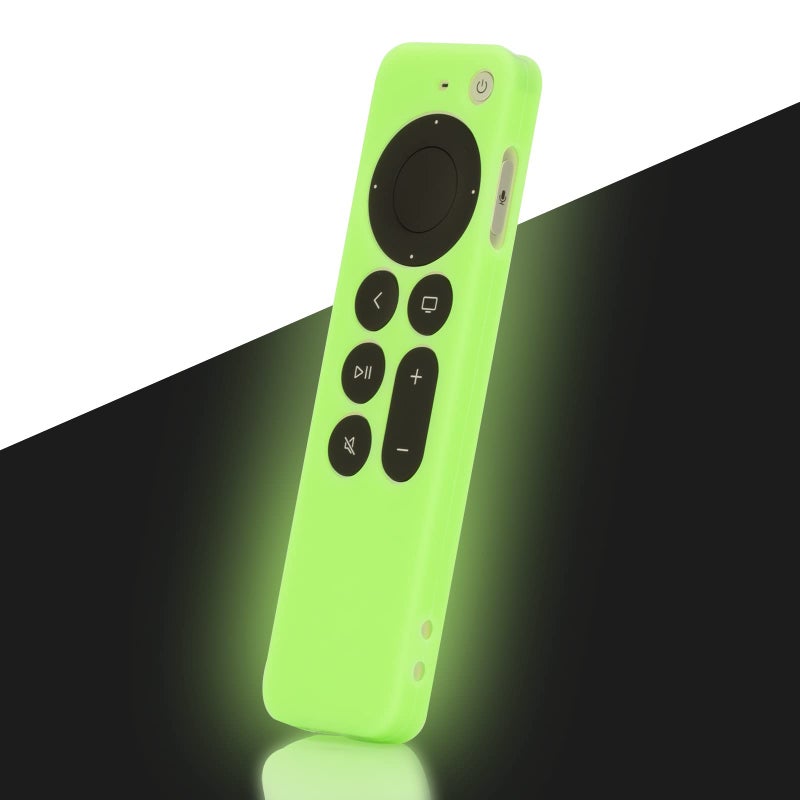 LEFXMOPHY Glow Green Remote Case Cover Replacement for New Apple 4k TV Siri 2nd 2021 Series 6 6th Generation/Siri 3rd 7 7th Gen 2022 Remote, Silicone Skin Glow in Dark with Lanyard - Image 1