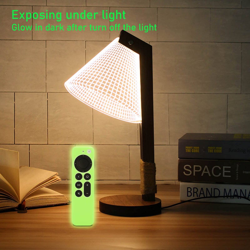 LEFXMOPHY Glow Green Remote Case Cover Replacement for New Apple 4k TV Siri 2nd 2021 Series 6 6th Generation/Siri 3rd 7 7th Gen 2022 Remote, Silicone Skin Glow in Dark with Lanyard - Image 2