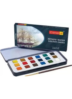 Camlin Camlin 18 Shades Artists Water Colour Cake with Brush, Multicolor  - Image 1