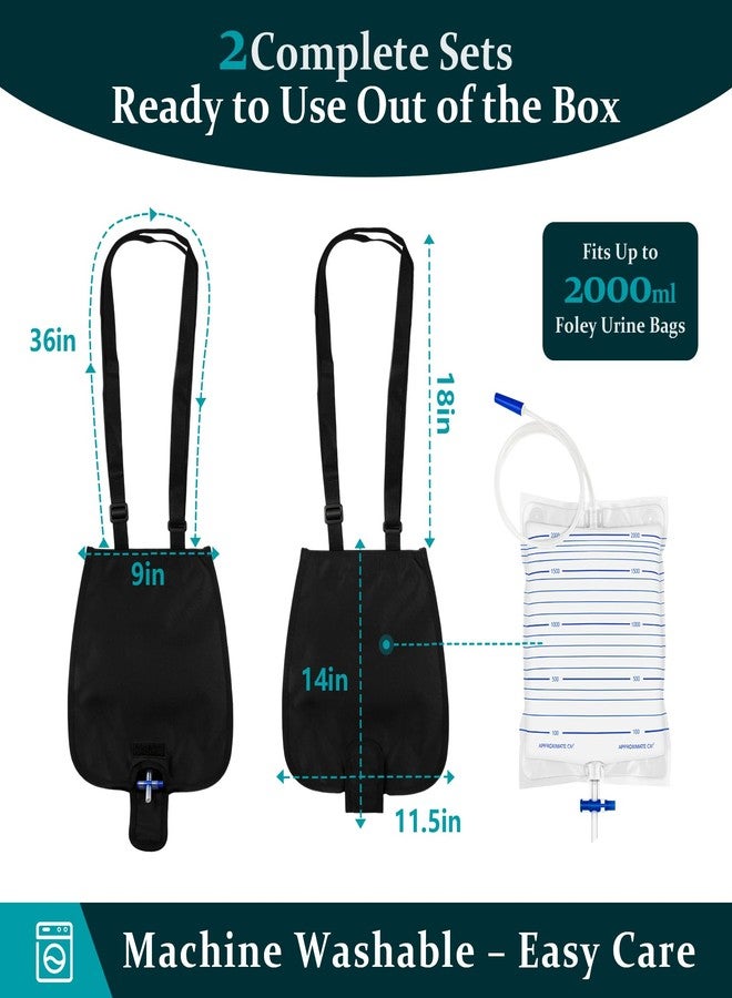 ZXMOBY 2 Pack Catheter Bag Holder – Gravity-Friendly Shoulder Support for Walking, Adjustable Buckle Strap, Flat-Base No-Kink Design, Concealed Drain Flap, Holds 2000ml Foley Urine Bags - Image 4